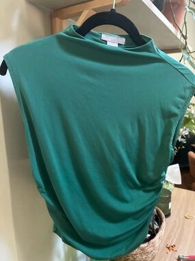 H&M Emerald Green Mock Neck Sleeveless Top